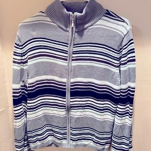 Field and Gear Striped Long Sleeve Zip Up Sweater size Small